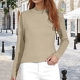 thumbnail image 2 of EDFBUYKRS Striped Button Down Shirts for Women Smocked Blouse Causal Long Sleeve Tops with Pocket S, 2 of 5