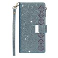 thumbnail image 2 of Funda de piel con cremallera y purpurina para iPhone Xs Max, color azul cielo, 2 of 5