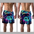 thumbnail image 3 of luoweisi Men's Beach Shorts Quick Dry Swim Trunks with Mesh Lining Monkey XL, 3 of 5