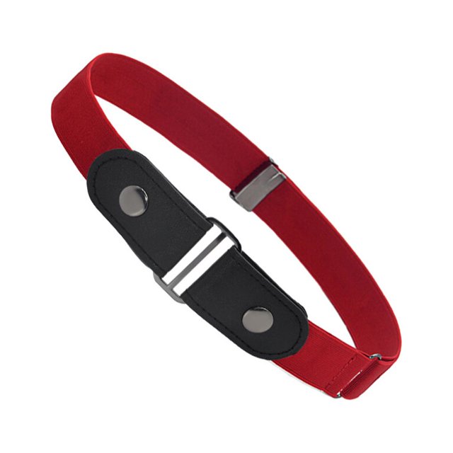 ziyahi Ceinture Aucune Boucle Invisible Alliage à la Mode Longue Durée de Commodité Élastique Unisexe Homme Multicolore DIY Prop Jeans Bande Rouge