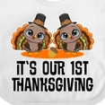 thumbnail image 4 of Inktastic Twins First Thanksgiving Turkey Boys or Girls Baby Bib, 4 of 4