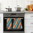 thumbnail image 4 of Yayeee 2 Pack Hand Towels for Bathroom 100% Cotton 16" x 28" Soft Absorbent Kitchen Towel, Retro Stripes, 4 of 7