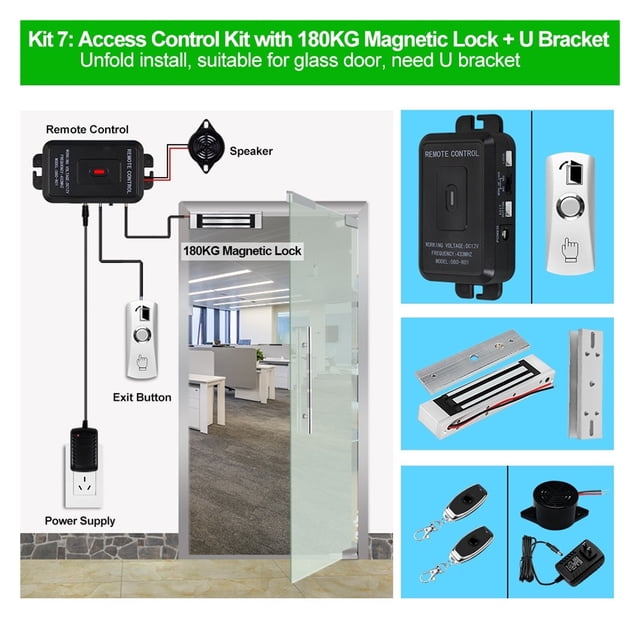Wireless Access Controller System Kit Remote Control Door Opener Household Electric Lock ,Long Lasting
