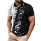 thumbnail image 1 of Camisas de Manga Larga para Hombres Impresos Girar Hacia Abajo Botones de Cuello Lateral Dividido, Casual Blusa de Manga Corta, 1 of 5