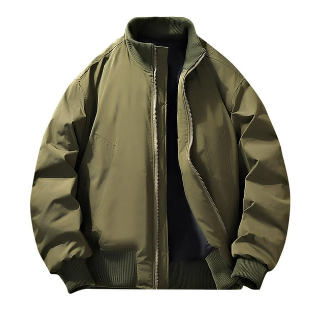 Gpaecead Winter Coat For Men Solid Color Outdoor Climb Sport Run Pocket Long Sleeve Jackets
