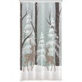 thumbnail image 4 of 36x72 Inch Christmas Winter Fabric Shower Curtains, Xmas Tree Deer Wonderland Forest Polyester Bath Curtain Farmhouse Holiday Long Shower Curtain for Kids Bathroom Decor Waterproof with Hooks, 4 of 6
