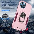 thumbnail image 6 of Phone Case Compatible with iPhone 16 Pro, Cover with Magnetic Ring Holder Stand Hybrid Rugged Shockproof Drop Proof Heavy Duty Cell Accessories for iPhone 16 Pro Women Men, Pink/Rose, 6 of 8