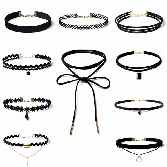 Black Velvet Choker Necklace For Women Gothic Elegant DIY Lolita Collar Necklace Set