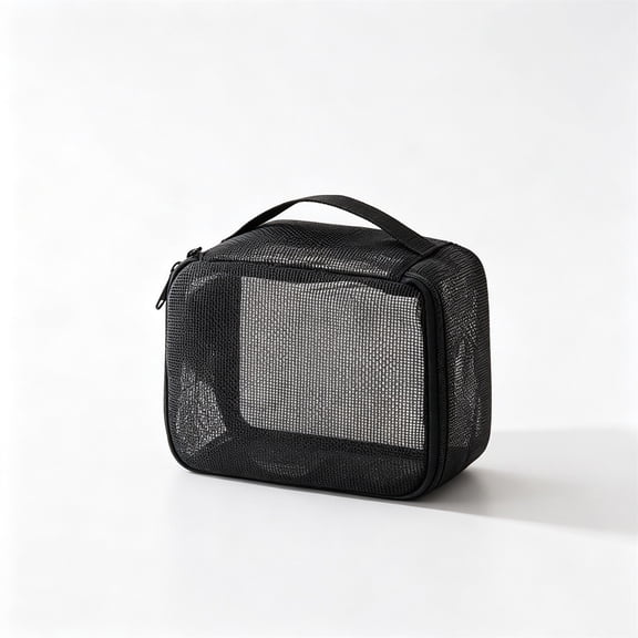 WeDecorBay Large Capacity Makeup Bag Portable Organizer Stylish Handbag Travel Essential Durable Material Convenient Storage for Cosmetics Beauty Products Black,17*14*10cm