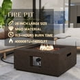 thumbnail image 5 of VENTOPYR 28" Square Propane Fire Table,40000 BTU Stainless Heater w/ Lava Rocks & Cover, Brown, 5 of 7