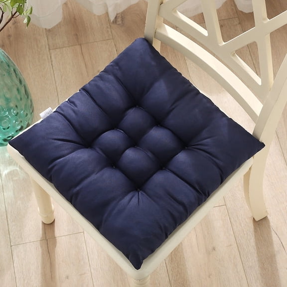 Outdoor Soft Washable Non-Slip Thickened Seat Cushion, Patio Chair Seat Cushions, Solid Color Brushed Chair Cushion Office Chair Pad Home Decoration 20x20 in, Navy Blue