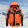 thumbnail image 2 of Unisex Casual Patchwork Espesar Multi Bolsillo Con Capucha Cremallera A Prueba De Viento Impermeable Chaqueta Transpirable Abrigos Pompotops oipoqjl10842, 2 of 3