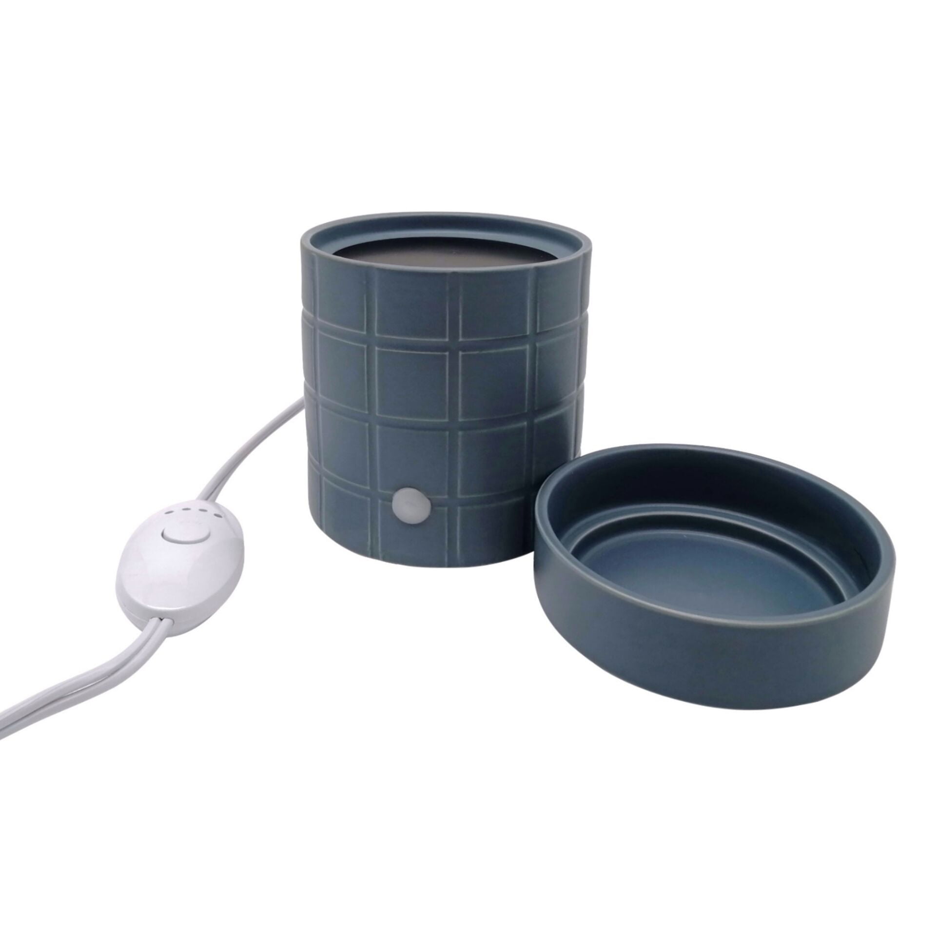 (3 pack) Mainstays Electric Gray Grid Ceramic Oil Warmer with Timer, Single Pack