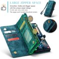 thumbnail image 2 of for Samsung Galaxy S25 Edge Premium PU Leather Folding Case, Multiple Card Slots Design, Wrist Strap Zipper Pocket Kickstand Magnetic Snap, Wireless Charging for Samsung Galaxy S25 Edge, Green, 2 of 9