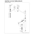 thumbnail image 6 of Kingston Brass KS3701BAL Heirloom Deck Mount Pot Filler Faucet, Polished Chrome, 6 of 8