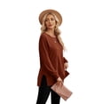 thumbnail image 4 of Ronuti Sweatshirt for Women Side Split Fall Fashion Long Sleeve Shirts Crewneck Tunic Tops, 4 of 8