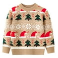 thumbnail image 1 of Lovebay 1-6T Kids Boys Girls Christmas Hat Sweater Crewneck Pullover Xmas Tops - Khaki, 1 of 8