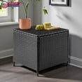 thumbnail image 2 of Hassch 20.8" Square Patio Rattan Side Table with Storage, 27-Gallon Outdoor Wicker Table with Lift-Off Lid, Multi-Functional Deck Organizer, Easy to Assemble, Black, 2 of 9