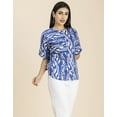 thumbnail image 2 of Moomaya Womens Printed Summer Top, Button Down Cotton Shirt Top, 2 of 8
