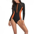 thumbnail image 2 of Pisexur Maillot une Pièce à Manches Longues pour Femme, Maillot Dermoprotecteur, Protection UV, Imprimé, Fermeture Éclair, Surf, Maillot de Bain, 2 of 5