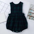 thumbnail image 4 of Adeawade Christmas Outfits For Girls Toddler Girls Long Sleeve Solid Color Shirt Sleeveless Plaid Romper 2Pc Children'S Suit Winter Fashion Simple Style Wear Dark Green 6-12 Months, 4 of 6