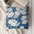 thumbnail image 3 of YINGXI Pillow Cover,Flower Blue Chinese Blossom Cushion Throw Pillow Covers Outdoor Sofa Couch Pillowcase 24x24in, 3 of 5