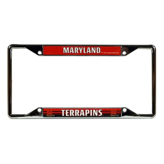 Maryland NCAA Terrapins EZ View License Plate Frame - Designed for Upper or Lower Corner License Plate Tabs