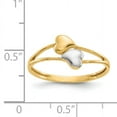 thumbnail image 4 of Finest Gold 14K Yellow & Rhodium with Double Heart Ring - Size 7, 4 of 5