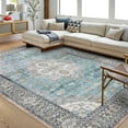 thumbnail image 2 of CAROMIO Vintage Washable Area Rug for Living Room Oriental Floral Distressed Carpet for Bedroom Low Pile Rug, 9' x 12' Blue, 2 of 6