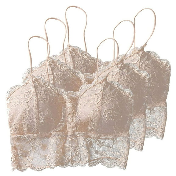 WCJM Up To 50% Off Bra Women Cute Bikinis Polyester Bra Beige,Xl