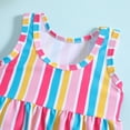 thumbnail image 4 of Baby Girls Summer Swimsuit Sleeveless Bowknot Striped Swimwear Toddler Two-Piece Bikini Set Beach Suit 1-4Y, 4 of 6