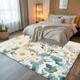 thumbnail image 5 of Watercolor Flowers Beige 5x8 Area Rugs, Spring Summer Retro Botanical Non-Skid Rubber Backing Large Rectangle Rugs - Living Room Bedroom Home Office, Indoor Floor Mat Carpets Washable Rug, 5 of 9