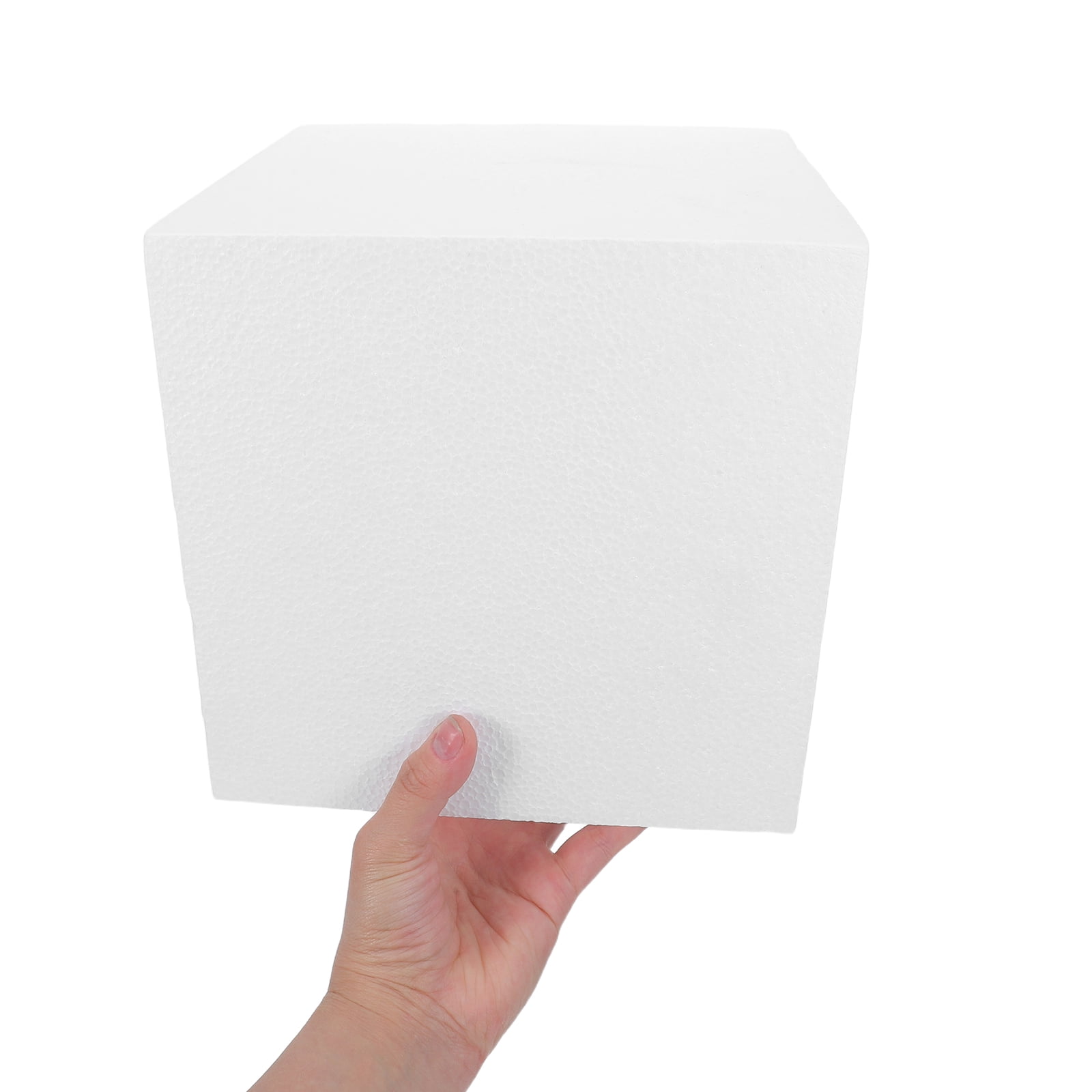 DEEPCRAFF 2Pcs High Density White Foam Cubes for Crafting Easy to Shape Modeling Foam for Floral Use