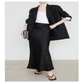 thumbnail image 6 of LYMAYTER ‌Women's High Waist Silk Satin Skirts Breathable Dinner Date Swing Midi Skirt for S-XL, 6 of 10