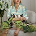 thumbnail image 6 of Picia Prairie Pasture Cow Pattern Women’s Long-Sleeve Sleepwear Set - Soft 2-Piece Loungewear with Pockets, Comfy PJs for Relaxing Nights-Large, 6 of 7