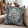 thumbnail image 6 of Navy Blue Ethnic Boho Throw Pillow Covers 18 X 18 Inch, Set Of 4, Linen Study Sofa Cushion Cover Indoor Living Room Home Decor, 6 of 7