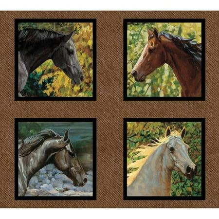 Endless Summer Horse Head Block 43/44" Wide 100% Cotton D/R-