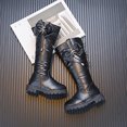 thumbnail image 4 of KPOPLK Girls' Leather Knee High Boots Bow Fashion Pendant Non-Slip Princess Boots Thick Sole Dress Boots(10,Black), 4 of 7