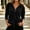 Black, variant on 2026 Spring Fall Women's Lapel Collar Half Zip Long Sleeve Pullover Top, Slub Texture Loose Sweatshirt with Chest Pocket for Daily Layering