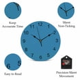 thumbnail image 5 of Wall Clock Wave Ride Blue Clocks PVC Silent Non-Ticking Battery Operated Decorative Solid Color Round Clock for Home Living Room Kitchen Bedroom Office School Wall Decor 14 Inch, 5 of 9