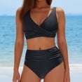thumbnail image 2 of EYNMVR Women's Bikini Sets High Waisted Swimsuit Underwire Adjustable Straps Twisted Hook Full Coverage Bottom, 2 of 5