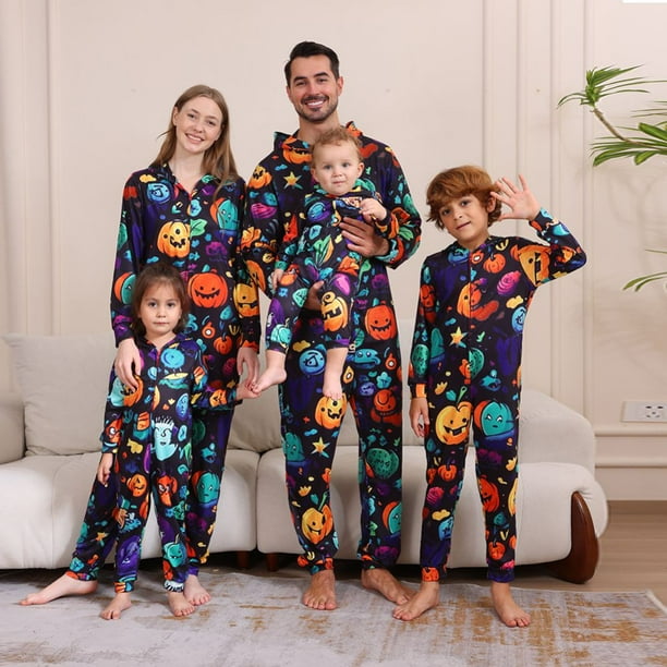 GYRATEDREAM Matching Halloween Onesie Pajamas for Family Couples Women Men Pumpkin Holiday One Piece Adults Pjs Sleepwear Walmart Business Supplies