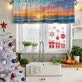 thumbnail image 5 of Oil Painting Beach Curtain Valances for Windows, Kitchen Valance Window Treatments Panel 2 Pack, Artwork Abstract Sky Modern Rod Pocket Short Curtains for Bathroom Bedroom 42 x 12 Inch, 5 of 8