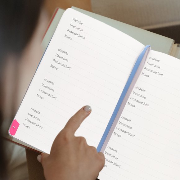 YSNOOWE Cuaderno Multifuncional Para Contraseñas Fácil Con Pestañas Alfabéticas Coloridas