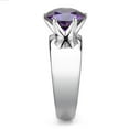 thumbnail image 4 of Purple Silver Womens Ring Solitaire Stainless Steel Zircoin Anillo Morado Purpura y Plata Para Mujer Solitario Acero Inoxidable, 4 of 5