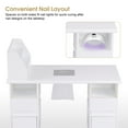 thumbnail image 5 of BarberPub Manicure Table with Electric Dust Collector, Nail Desk with Shelves, Drawers, 5 of 9
