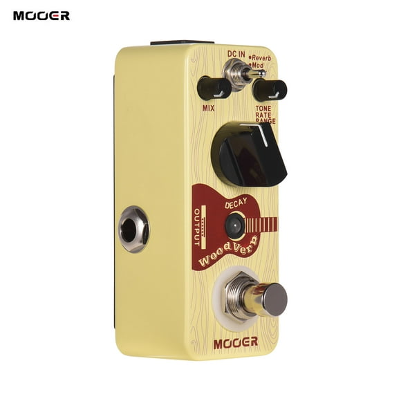 Mooer WoodVerb Pédale de réverbération pour guitare acoustique Pédale de réverbération numérique Modes Reverb / Mod / Filter Pédale True Bypass Micro Series