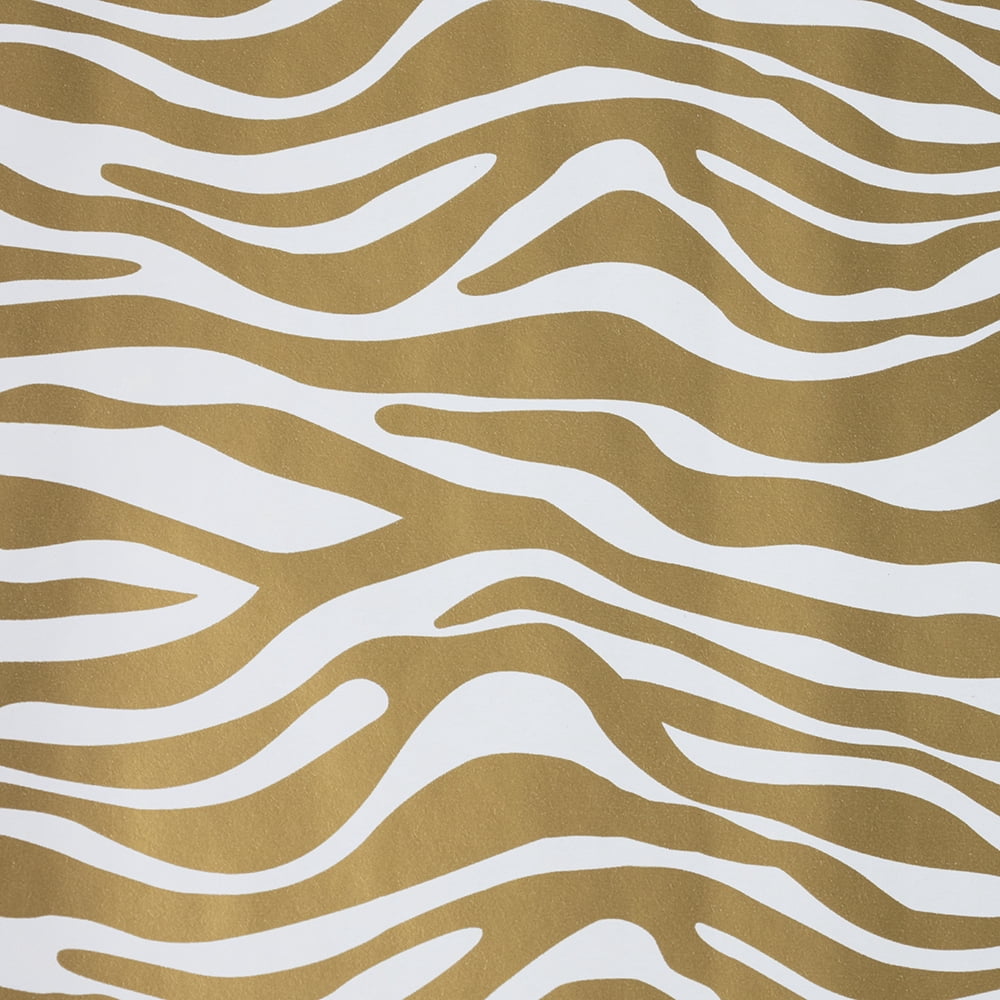 JAM Paper Gold & White Zebra Wrapping Paper, 50 Sq ft. Total, 2 per Pack