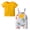 Yellow, variant on Baby Boy Clothes Solid Short Sleeve Tops + Animal Style Overalls Shorts Summer Outfits Gray 6-9 Months