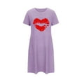 thumbnail image 4 of WJHWSX Nightgowns for Women,Womens Nightgown,Soft,Easy Care,Printed,Purple,L(US:8), 4 of 5